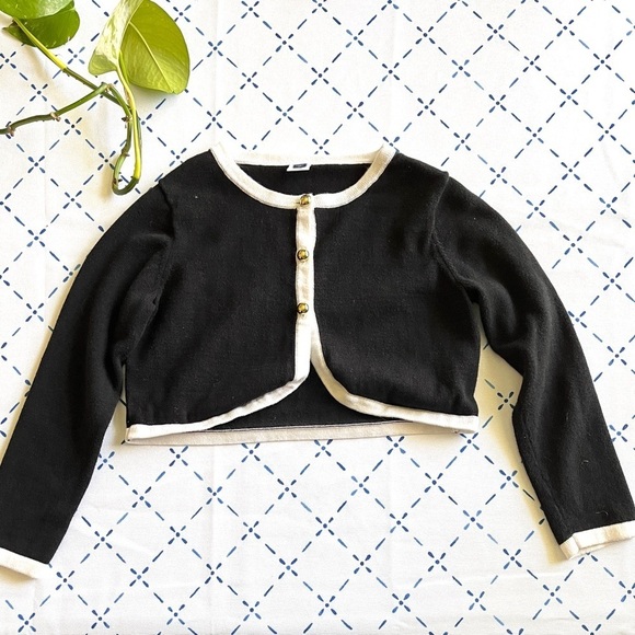 Janie and Jack Gold Button Cropped Cardigan - Picture 1 of 3